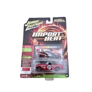 Johnny Lightning 1963 MGB Import Heat Diecast Car Red #21 NEW